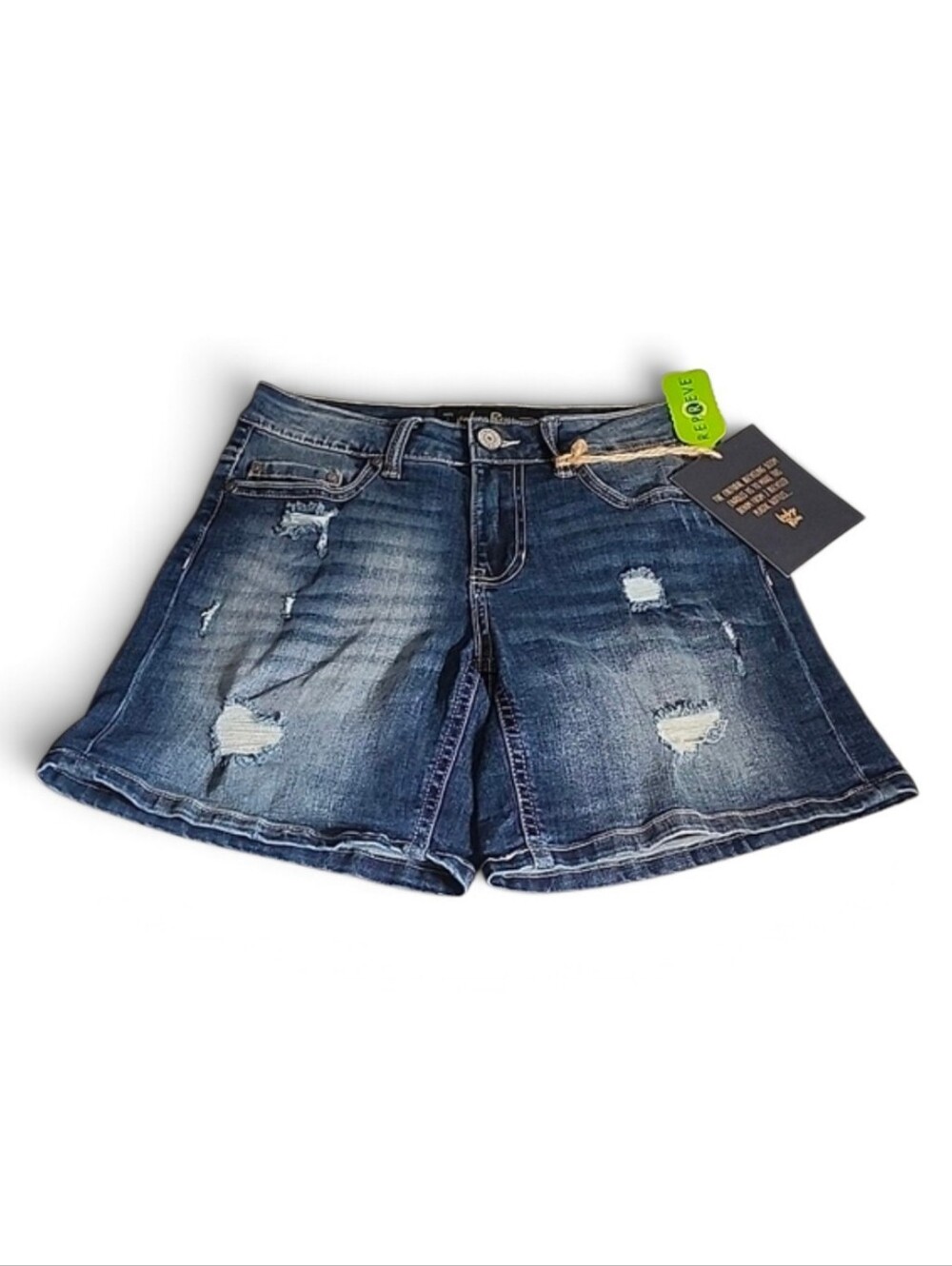Indigo Rein Juniors Distressed Denim Bermuda Shorts Size 3 25W NWT